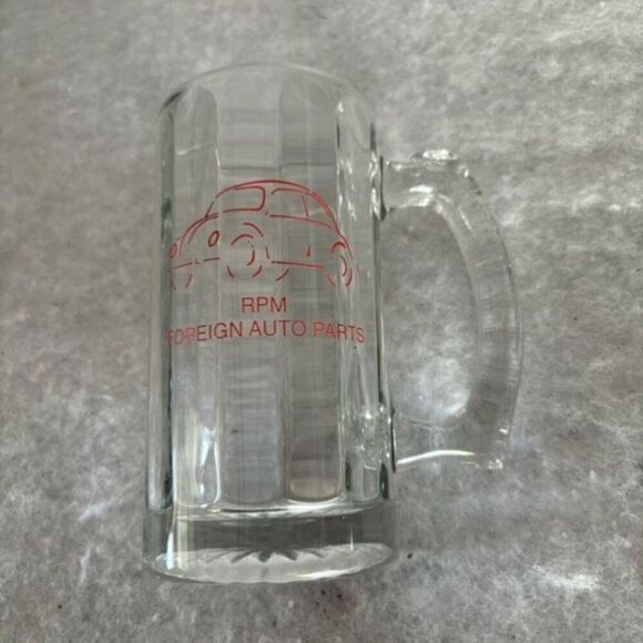 RPM Foreign Auto Parts Glass Mug - Picture 1 of 7